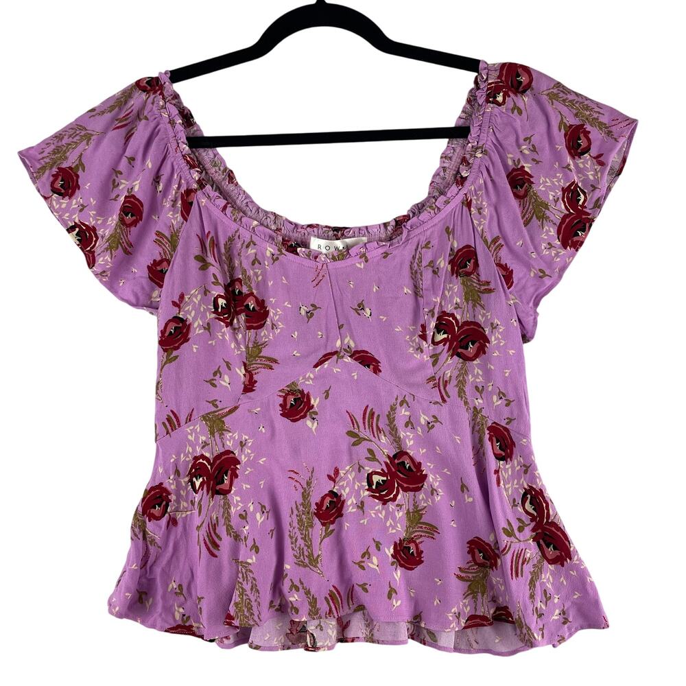 ROW A Floral Pink Blouse SZ M